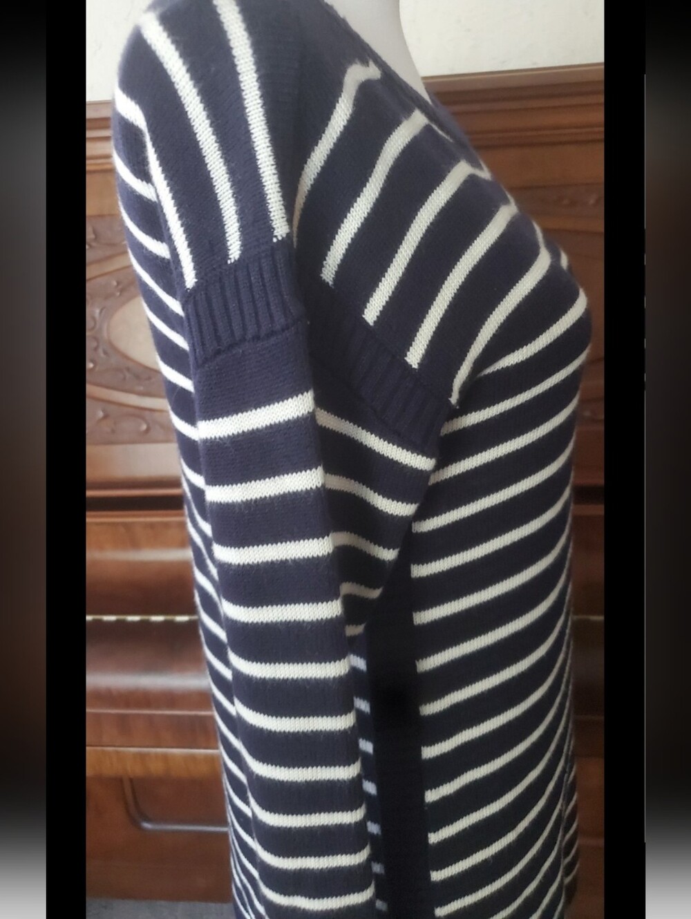 Talbots Sweater Talbots Stripe Sweater Talbots Navy Sweater Small Talbot Top New - Picture 7 of 12